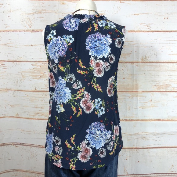 D9 - Daniel Rainn Navy Silk Sleeveless Top - M - Picture 5 of 6